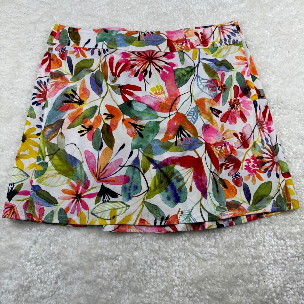 RipSkirt Skirt‎ Women Medium Multi Floral Watercolor Wrap Style Mini Skirt